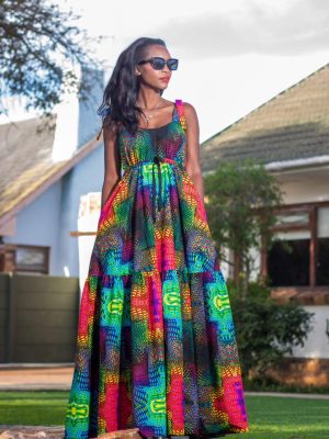 Colourful String Code Maxi Dress