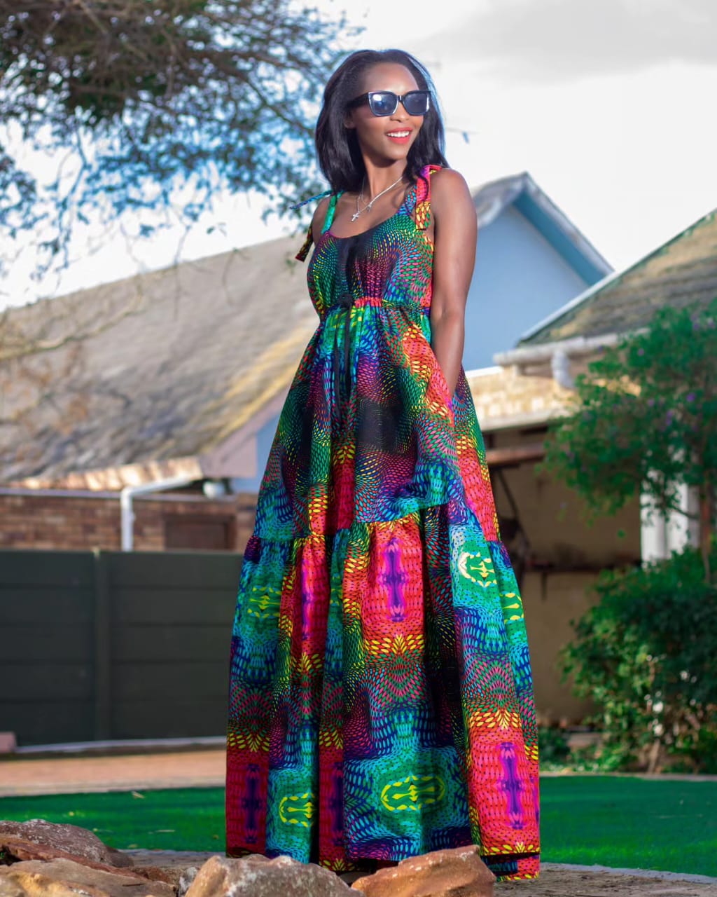 Colourful String Code Maxi Dress - Image 3