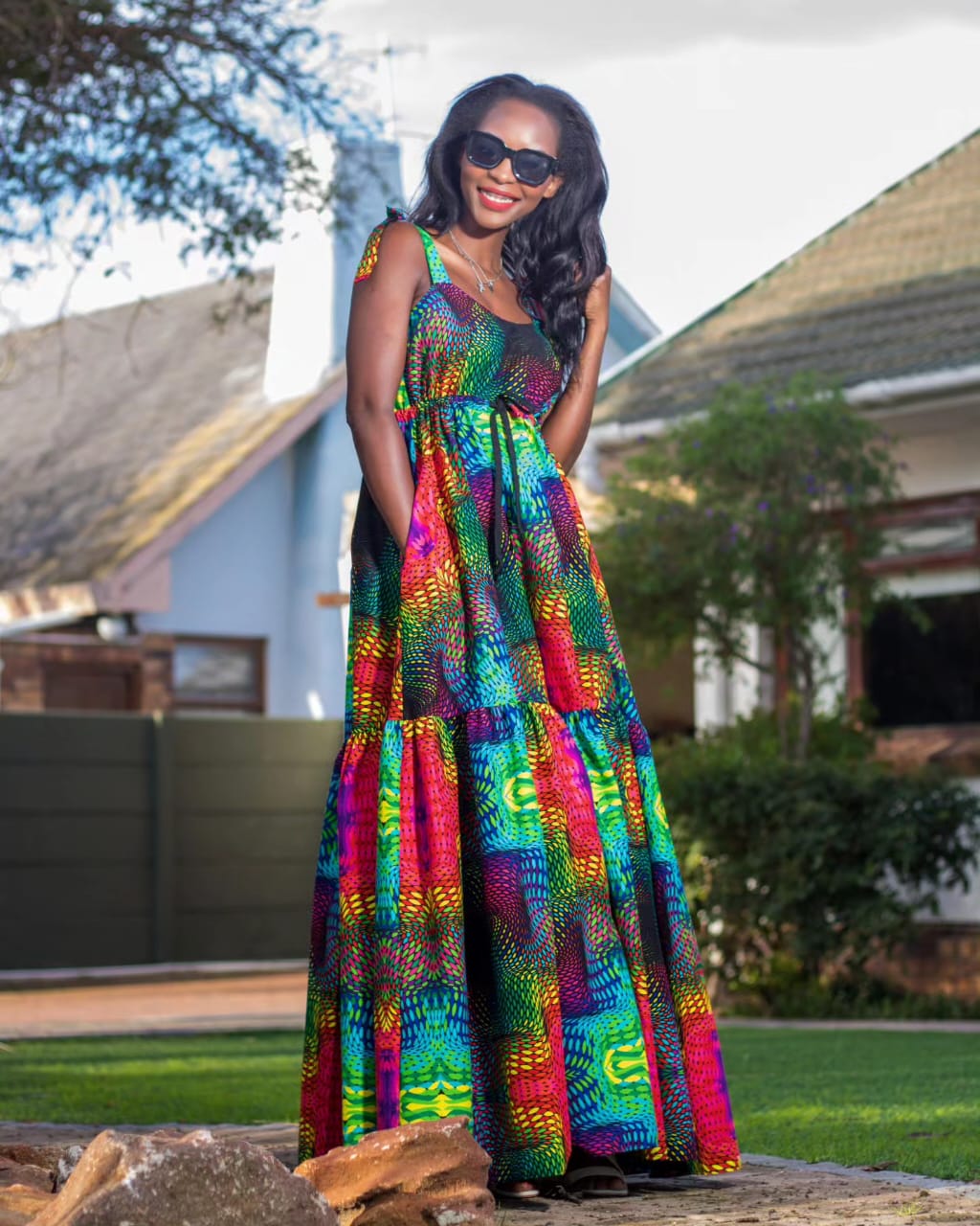 Colourful String Code Maxi Dress - Image 2